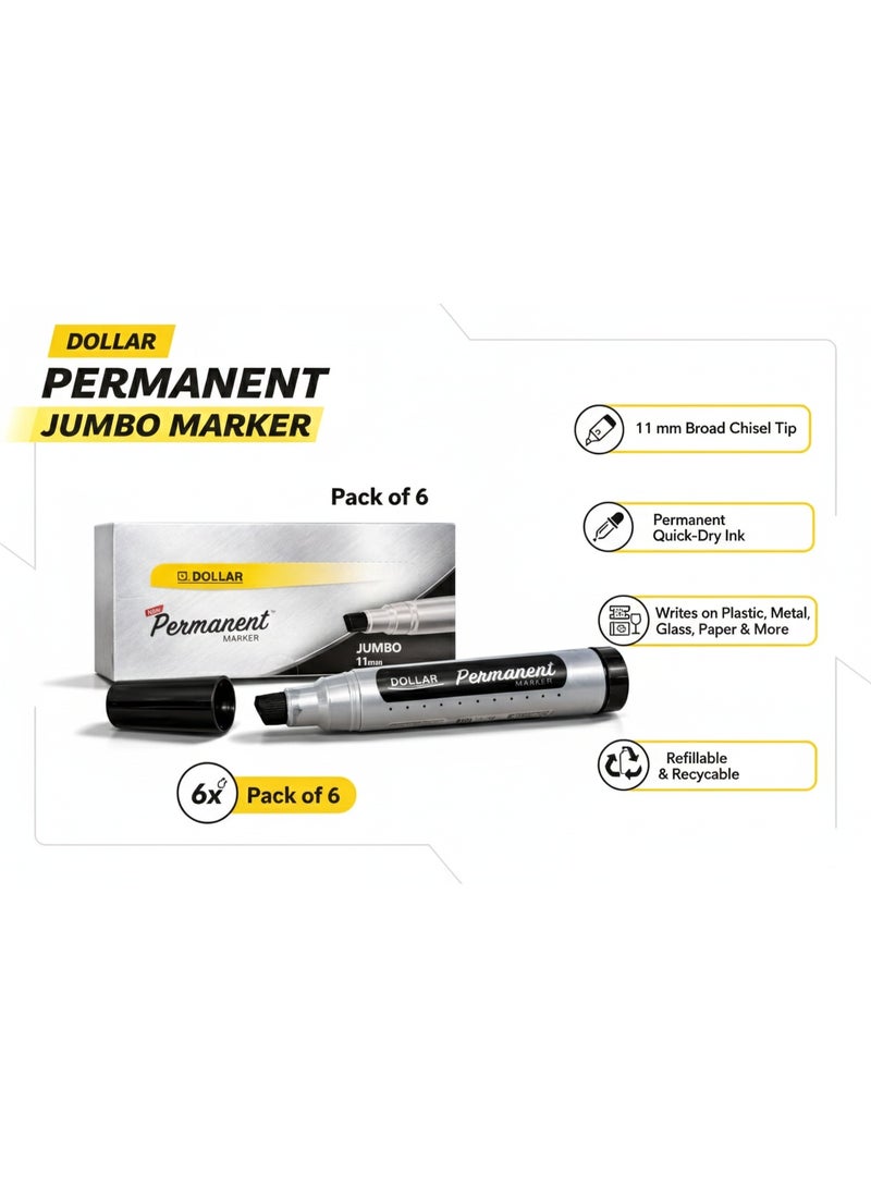 Dollar Permanent Marker 11 mm Pack of 6 - Image 3